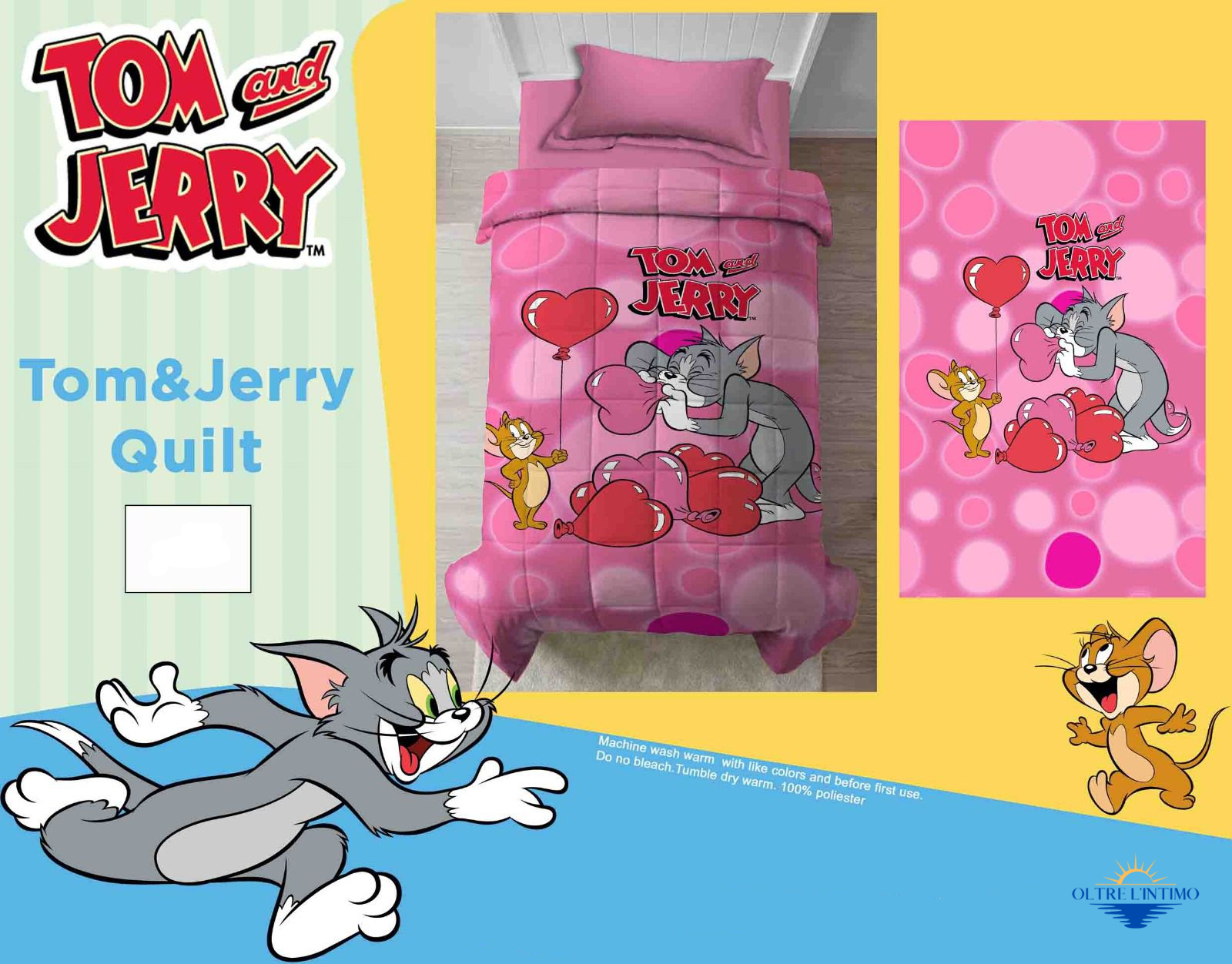 Tom and Jerry - Trapunta singola Rosa Trapunta - Oltre L' intimo