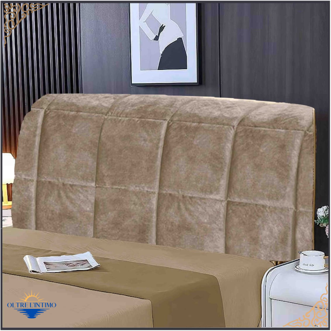 Oltre L'Intimo - Copri Testata in Velluto Tortora Copritestata - Oltre L' intimo