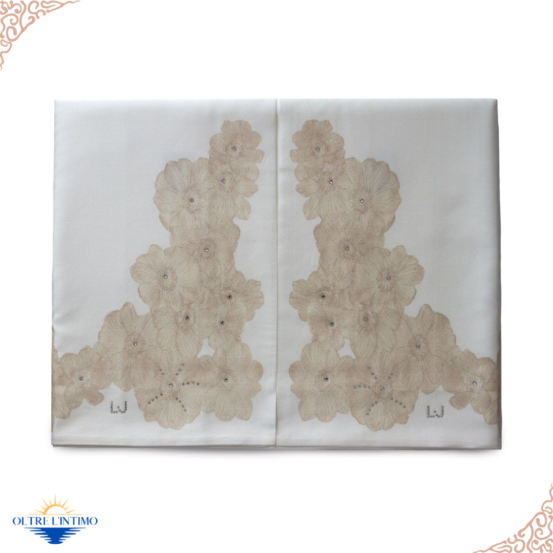 Liu Jo- Completo Lenzuola, Cassiopea Sabbia Lenzuola - Oltre L' intimo