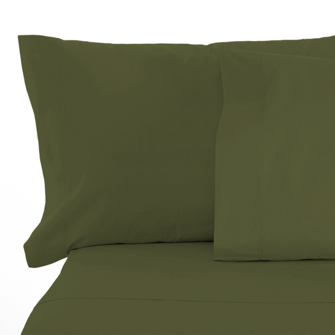 Oltre L'Intimo - Completo Lenzuola Tinta Unita Verde Militare / Singole Lenzuola - Oltre L' intimo