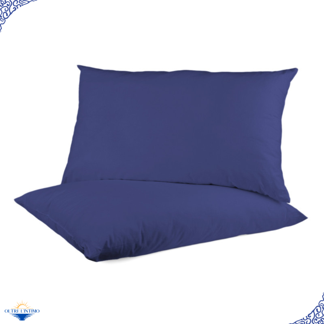 Oltre L'Intimo - Coppia Federe Tinta Unita Blu Federe - Oltre L' intimo