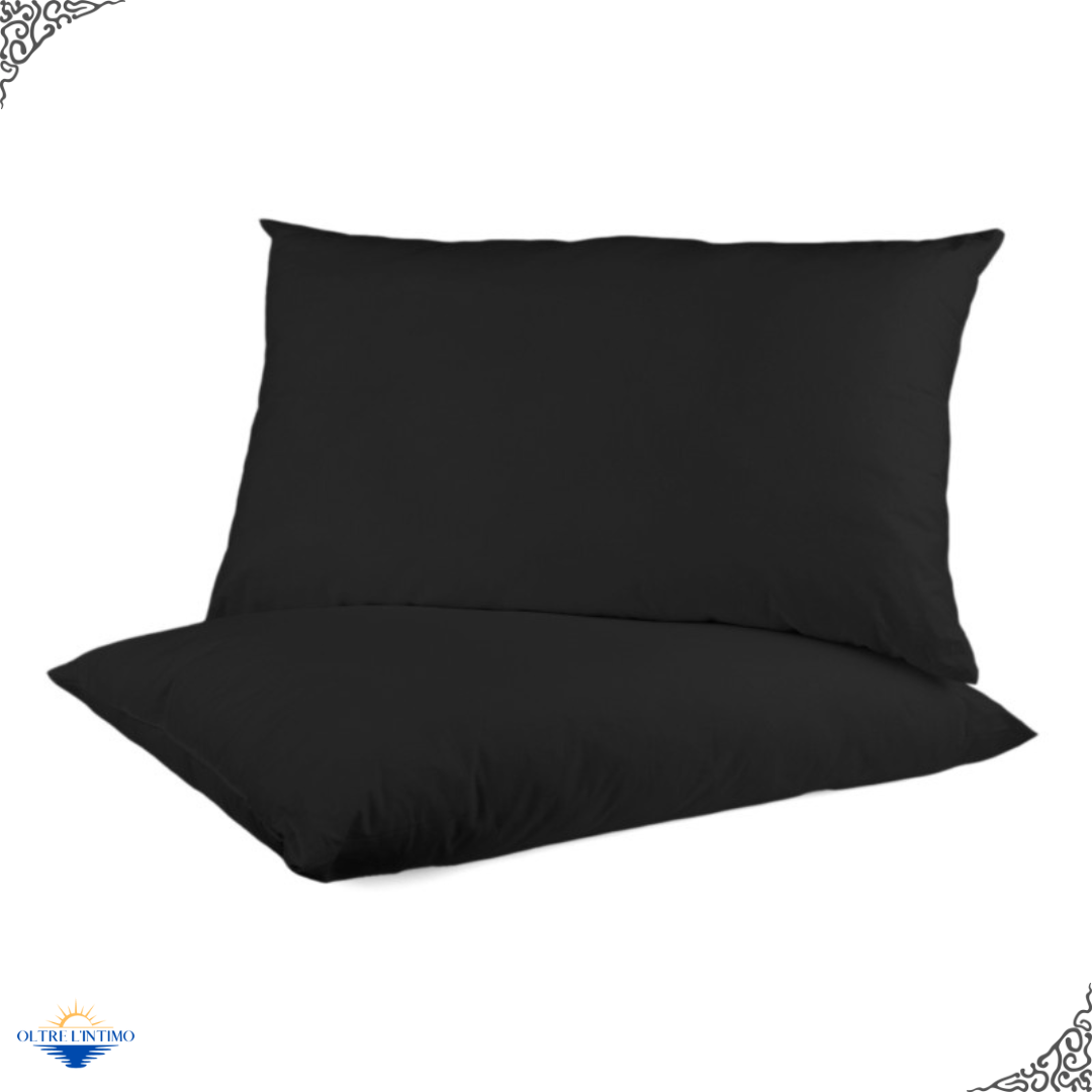 Oltre L'Intimo - Coppia Federe Tinta Unita Nero Federe - Oltre L' intimo