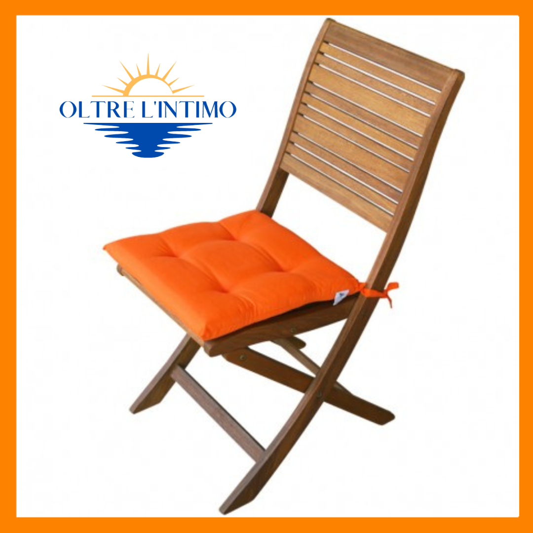 Maratex - Coppia cuscino copri sedia con laccetti Art. Giunco Arancio Coprisedia - Oltre L' intimo