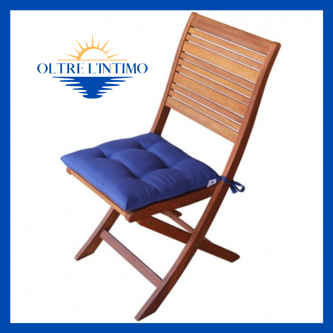 Maratex - Coppia cuscino copri sedia con laccetti Art. Giunco Blu Coprisedia - Oltre L' intimo