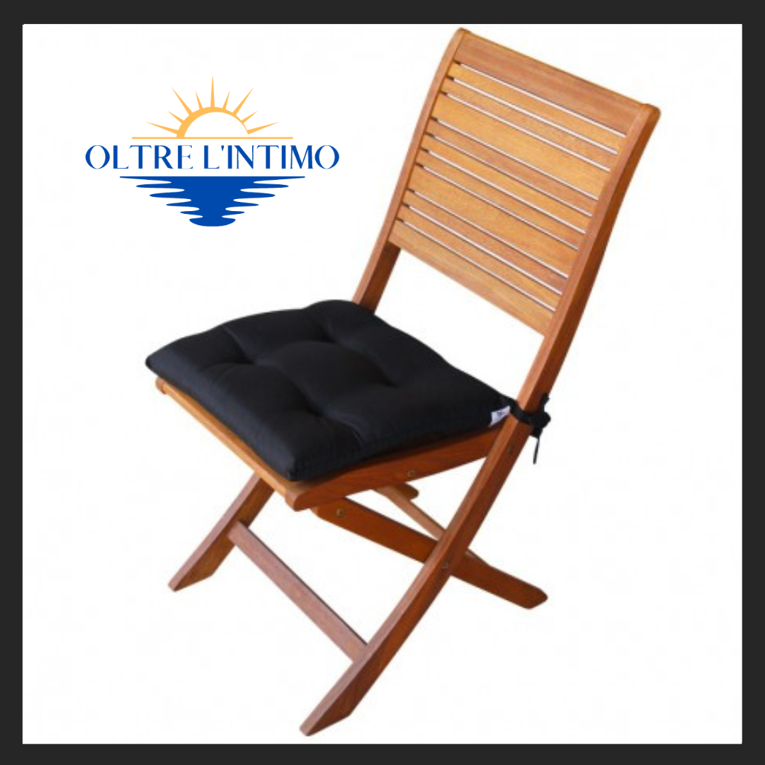 Maratex - Coppia cuscino copri sedia con laccetti Art. Giunco Nero Coprisedia - Oltre L' intimo