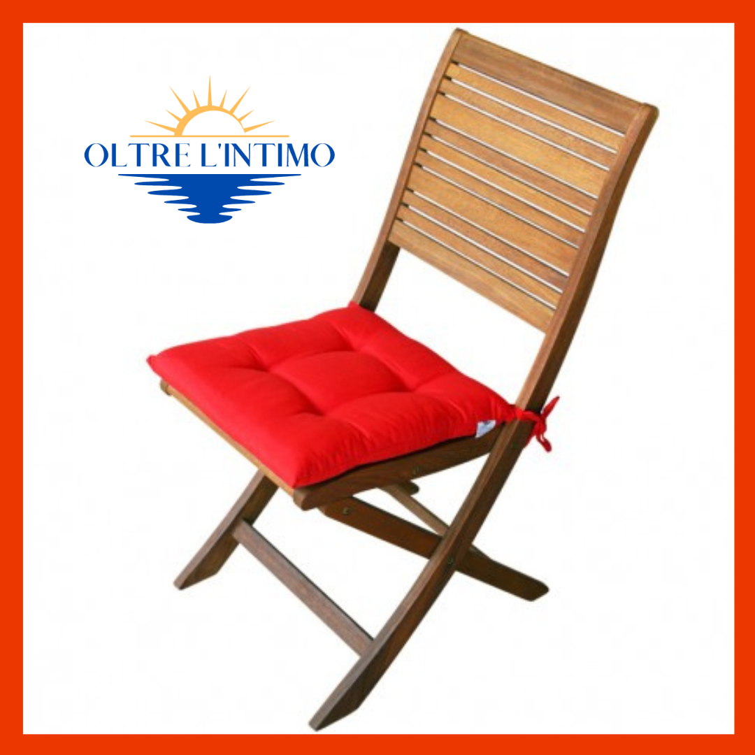 Maratex - Coppia cuscino copri sedia con laccetti Art. Giunco Rosso Coprisedia - Oltre L' intimo