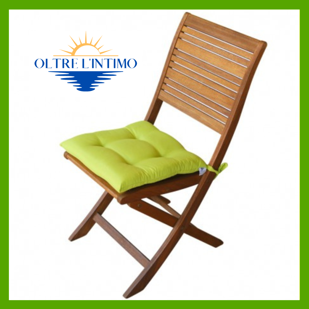 Maratex - Coppia cuscino copri sedia con laccetti Art. Giunco Verde Acido Coprisedia - Oltre L' intimo