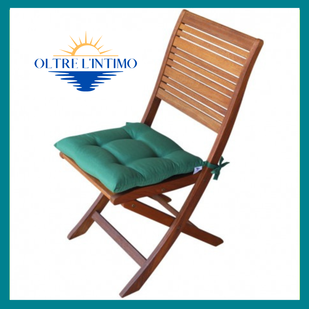 Maratex - Coppia cuscino copri sedia con laccetti Art. Giunco Verde Smeraldo Coprisedia - Oltre L' intimo