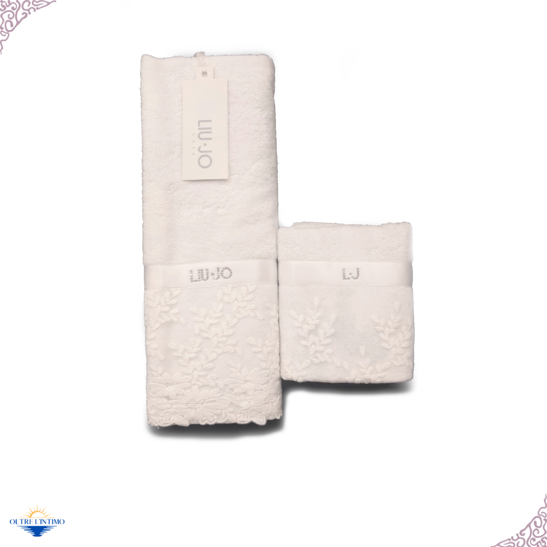 Liu jo - Coppia Asciugamani, Ginestra Bianco Asciugamani - Oltre L' intimo