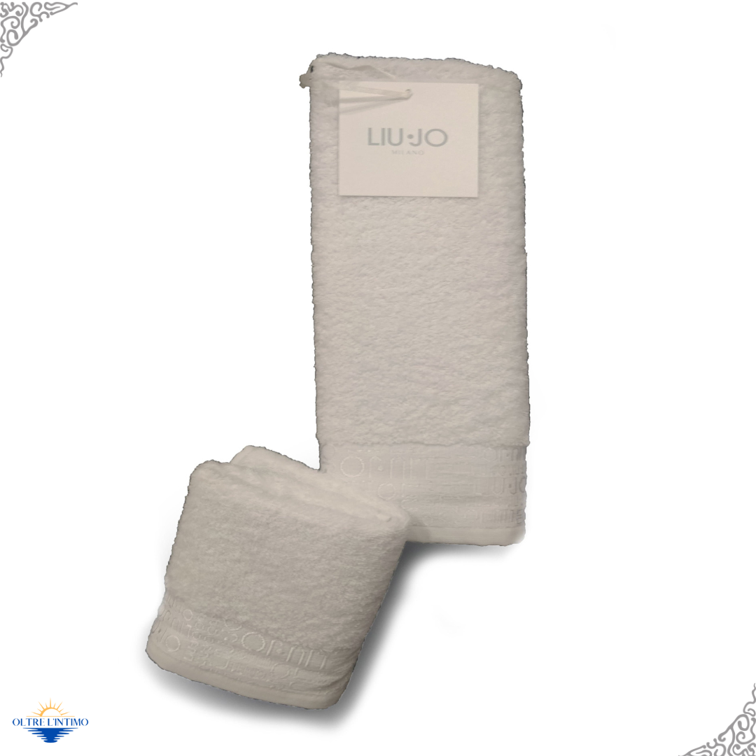 Liu jo - Coppia Asciugamani, Logata Avorio Asciugamani - Oltre L' intimo