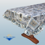 Maratex - Tovaglia con volant in cotone plastificato Chiave Grigia / X4 (mis. 150x150 cm) Tovaglia - Oltre L' intimo