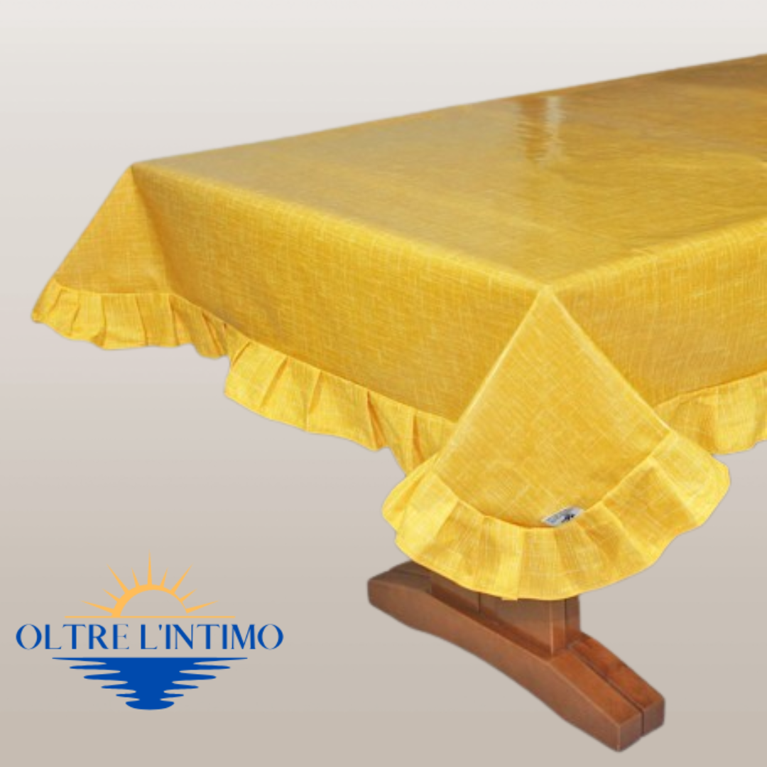 Maratex- Tovaglia con volant in cotone plastificato Art. primavera