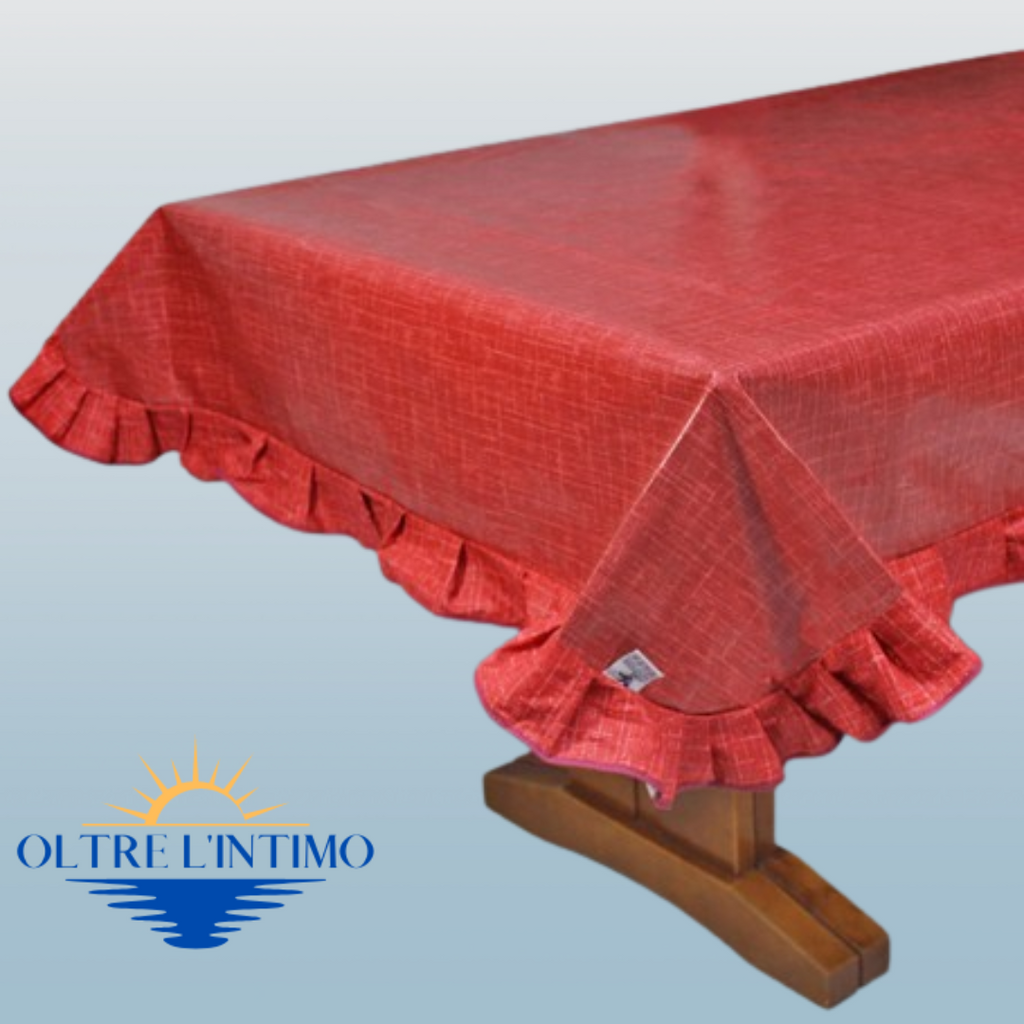 Maratex- Tovaglia con volant in cotone plastificato Art. primavera