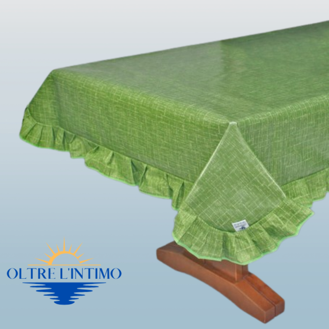 Maratex- Tovaglia con volant in cotone plastificato Art. primavera