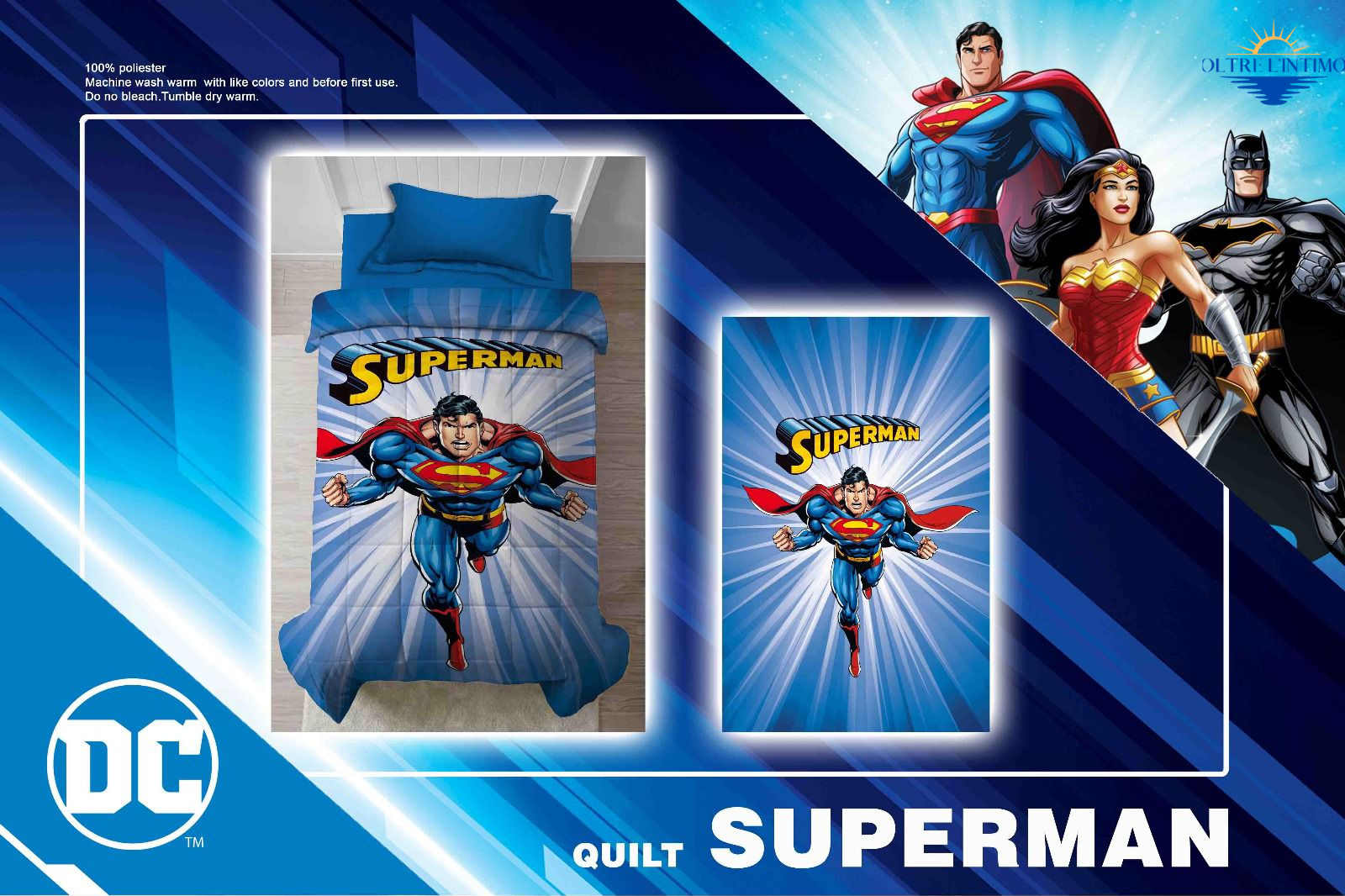 DC - Trapunta Singola Supereroi Superman Trapunta - Oltre L' intimo