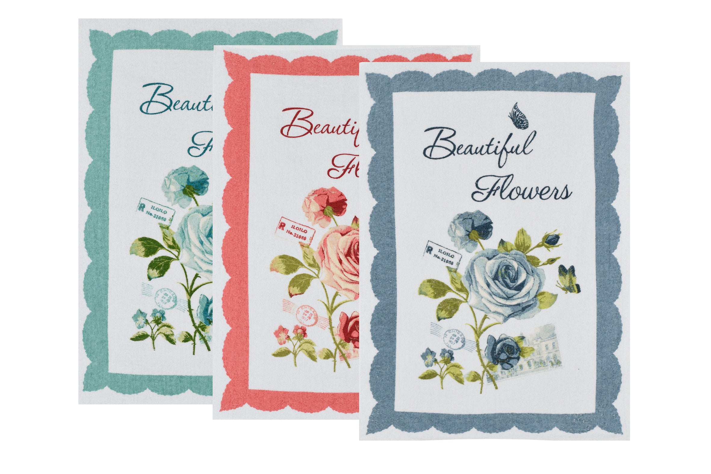 Preziosa - Set 3/6 Pz. Strofinacci di Spugna, Macedonia x3 pz. / FLAWERS Strofinacci da cucina - Oltre L' intimo